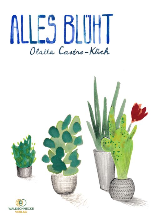 Titel der Veranstaltung und 4 gezeichnete Blumentöpfe mit Pflanzen