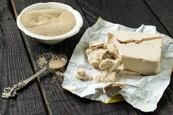 Würfel mit Hefe